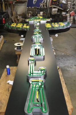 Neon sign under construction